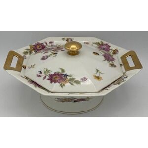 Theodore Haviland Limoges Persia Octagon Vegetable‎ Bowl w/ Lid France EUC